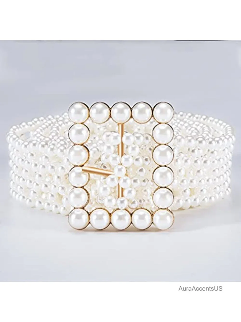 Rhinestone Pearl Belt Dress Waist Chain Bridal Waistband Formal Buckle